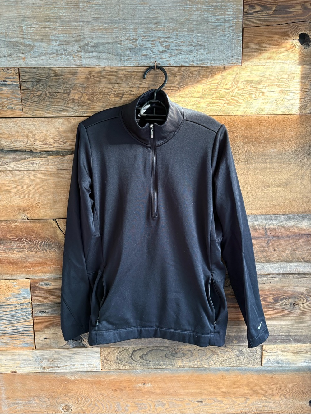 Nike Women’s Black V-Neck Quarter-Zip Sweater
